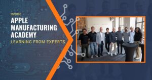 Apple CEO Tim Cook meets with Amtech CEO Jay Patel and CIO Dev Patel at Apple Manufacturing and Developer Academy in Detroit. Accompanying include Apple Sr. VP of Worldwide Marketing Greg “Joz” Joswiak and Apple Sr. VP of Retail + People Deirdre O’Brien.